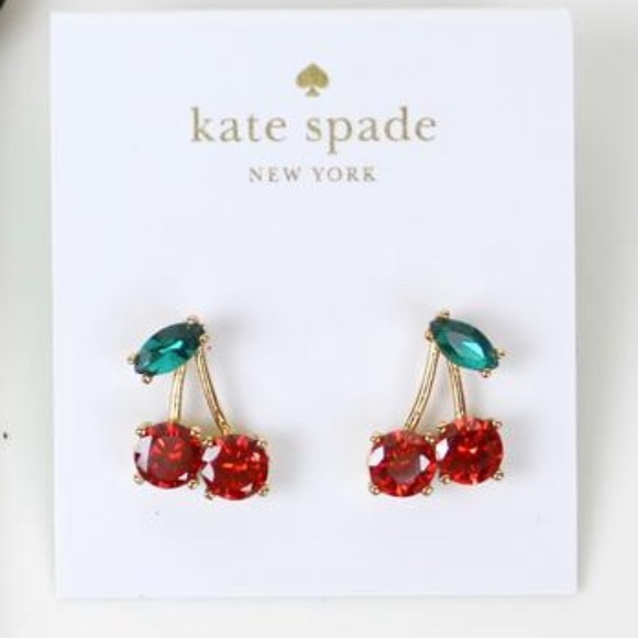 NEW kate spade Red Cherry Stud Earrings - Picture 5 of 9